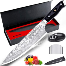 MOSFiATA Ultra Sharp Kitchen Chef Knife 8 inch, Premier High Carbon German EN1. 4116 Stainless Steel, Full Tang Blade Pro Chopping Cooking Knife with