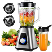 GDOR 1200W Blender Smoothie Maker 2 in 1 Smoothie Blender with 1.5L Glass Jug & 650ML Travel Cup, 3 Speed Jug Blender, Professional Blenders for
