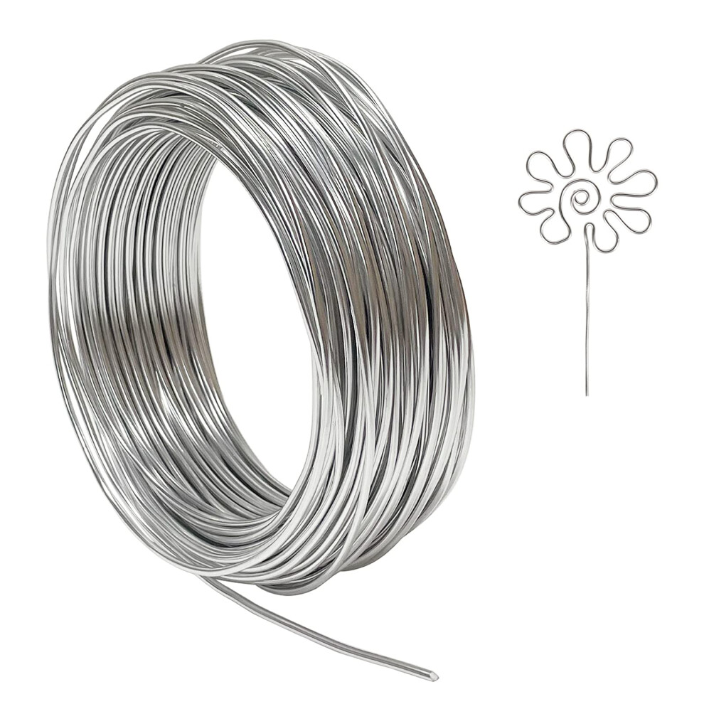 12 Gauge Aluminum Craft Wire, 100 Feet 2Mm Thick Bendable Metal Crafting Wire For Sculpting, Modelling, Bonsai Training, Skeleton, Floral Making, 8000001046894