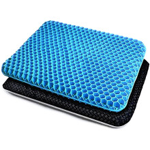 Gel Seat Cushion Double thickness Honeycomb design, Orthopaedic Cushion for Sciatica Tailbone Coccyx pain relief and Support, For Office Chair