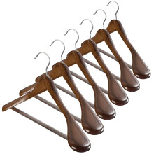 Wide Shoulder Wooden Hangers Coat Hangers High-Grade Smooth Finish Non Slip Wide Shoulder Hangers for Clothes 6 Pack, for Closet, Jacket, Dressed,