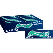 Airwaves Chewing Gum Extreme, 30 Packs of 10 Pieces, Sugar Free Chewing Gum Bulk Pack with Menthol Freshness (300 Pieces)