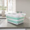 Addis Addis 517934 Foldable Rectangular Laundry Basket, White & Aqua Haze, 45 litre 2
