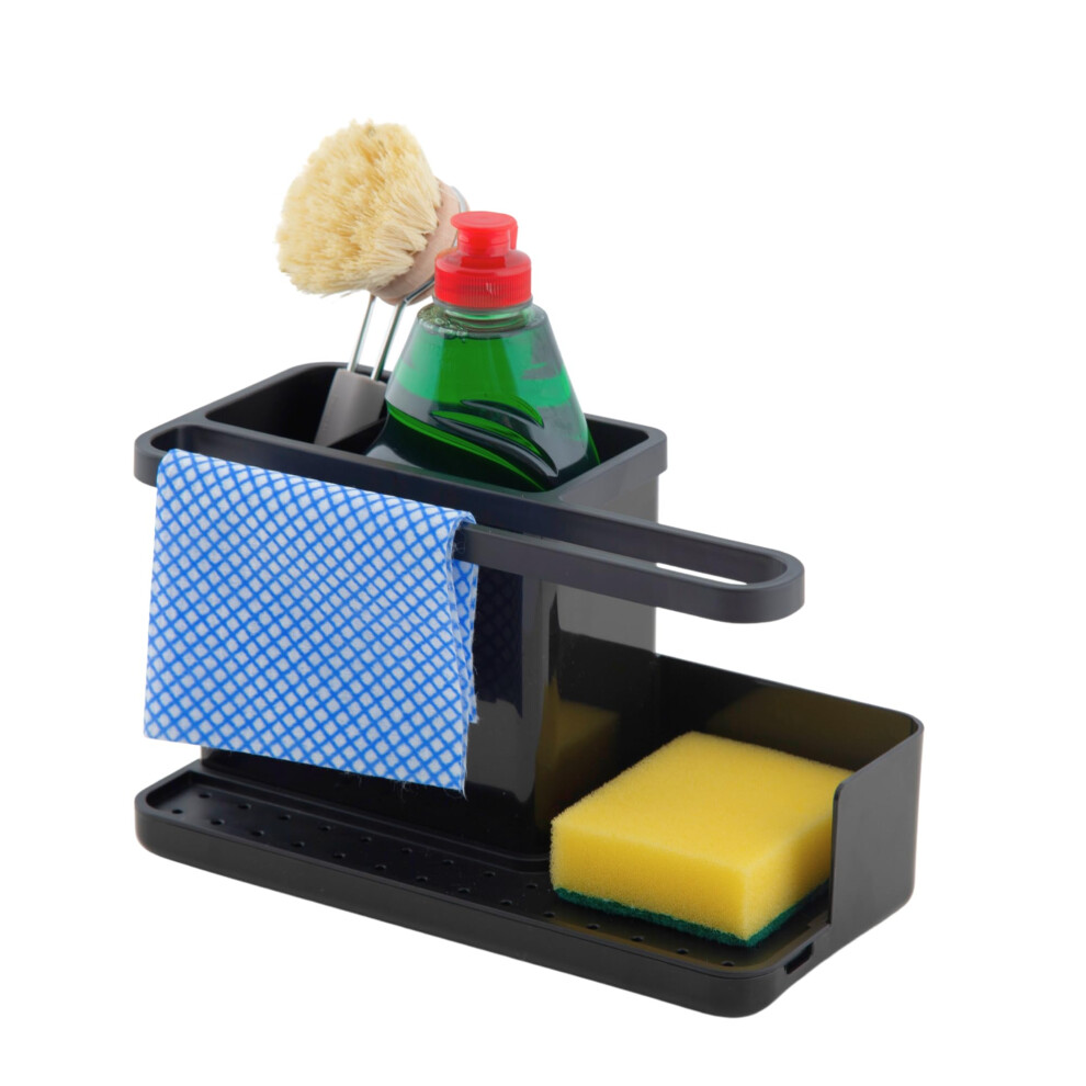 simplywire ? Sink Tidy/Caddy ? Kitchen Sink Organiser ? Removable Drip Tray ? Non-Slip - Black-image-OPC-PK52F6R-NEW