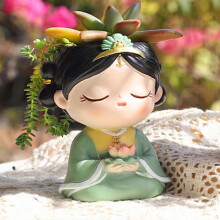 Pot de fleurs en résine pour bureau, figurine de fille mignonne, pot de fleurs pour jardin