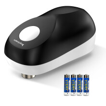Electric Tin Opener with Smooth Edge Cut, hoyiours One Touch Automatic Can Opener with Auto Off, Cordless Tin Opener for Arthritic Hands, 4 AA
