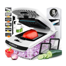 Vegetable Chopper & Mandoline Slicer with Container - Veggie Onion Salad Food Cutter Dicer - Julienne & Wavy Slicer - Grater Zester - Kitchen Tools