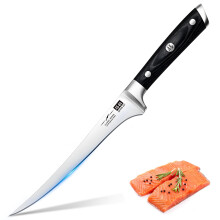 SHAN ZU Japanese Filleting Knife 7 inch- Edge Deboning Fish and Meat Kitchen Knives Professional Fish Knife Made of Super Sharp German Stainless Steel
