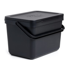 TATAY Kitchen Food Waste Compost Caddy Bin, 6 L Capacity, Polypropylene, Made from 100 Percent Recycled Materials, Black Colour, Measures 26,5 x 19 x