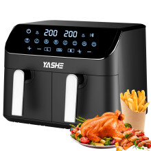 9L Dual Air Fryer with 2 Independent 4.5L Drawers, 8-in-1 Presets, Smart Sync Finish, 3D Rapid Air Circulation, Digital Touch Screen, Adjustable Temp