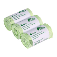 6 Litre x 150 liners Compostable 6L Kitchen Caddy Liners - Food Waste Bin Liners - EN 13432 - Compost