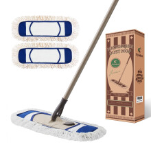 Eyliden Flat Mop with 2 Reusable Mop Pads, Household Wet & Dry Mop Microfibre Mop for Cleaning Floors with Telescopic Handle, Industrial Dust Mop for