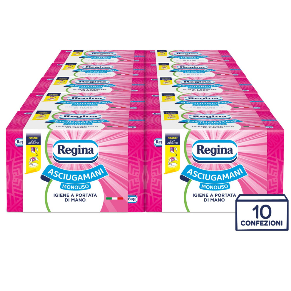 Regina Disposable Towels ? Pack Of 100 Services, Disposable Towels Practical And Hygienic, 100% Fsc Cellulose, Biodegradable, Dispenser Pack