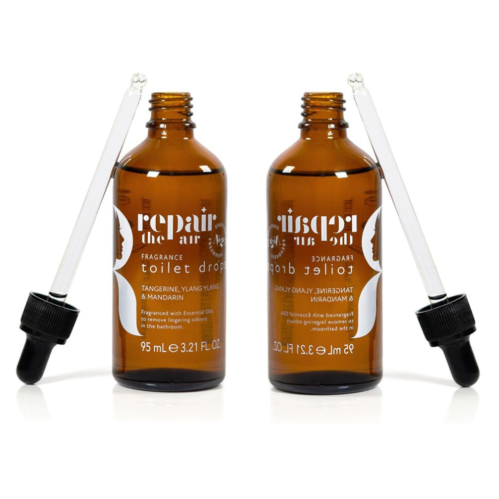 Repair the Air Fragranced Toilet Drops, with Tangerine, Ylang Ylang and Mandarin Essential Oils, 95ml DUO