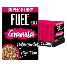 FUEL10K Fruit Loaded Chunky Granola, Protein Boosted & High in Fibre, 400 g (Pack of 6)