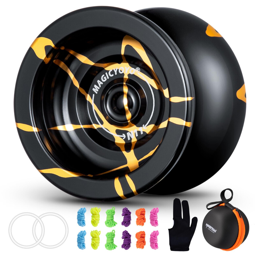 Yostar N11 Yoyo Professional Unresponsive Yoyo For Adults, Pro Yoyo Metal Yo Yo For Boys, Trick Yoyo Stunt Yoyo With 12 Yoyo Strings + 2 Weighting