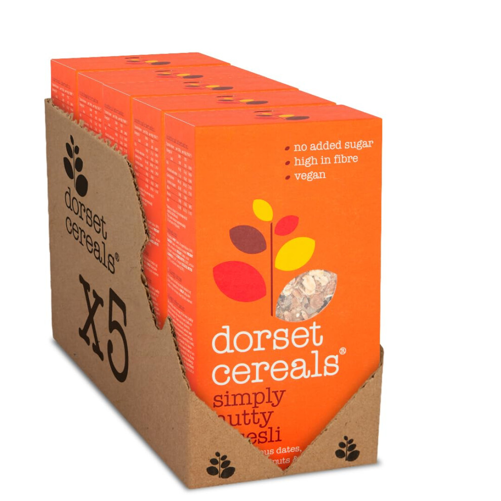 Dorset Cereals Simply Nutty Muesli | Healthy Breakfast Cereal | Vegan | High Fibre | 5 Packs Of 560 G