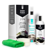 Shieldon Protects Composite and Granite Sink Impregnation Set - Daily Cleaner + Impregnator - Cleaning and Protecting Products for Black White Kitchen