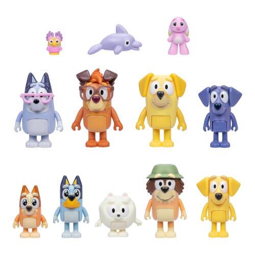 Bluey Bluey The Super Fan Set, Includes Twelve 2-2.5 Inch Figures