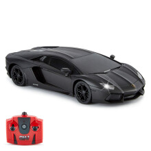 Lamborghini Aventador Official Licensed Remote Control Car with Working Lights, Radio Controlled On Road RC Car 1:24 Scale, 2.4Ghz Matte Black, Great
