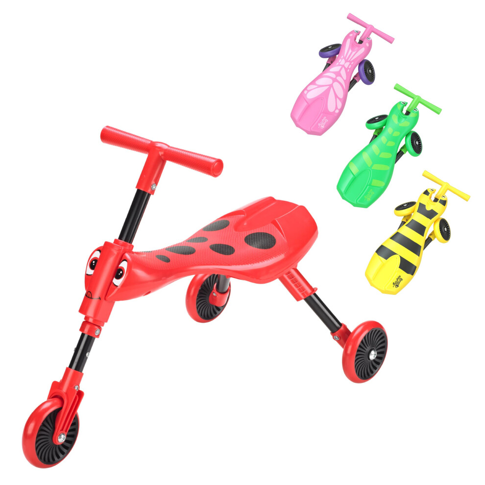 Scuttlebug 3-Wheel Foldable Ride-On Tricycle for 1-3 Year Old Boys and Girls, Beetle Trike, Antennae Handlebar, Develop Your Toddler?s Balance and-image-OPC-PK52GPZ-NEW