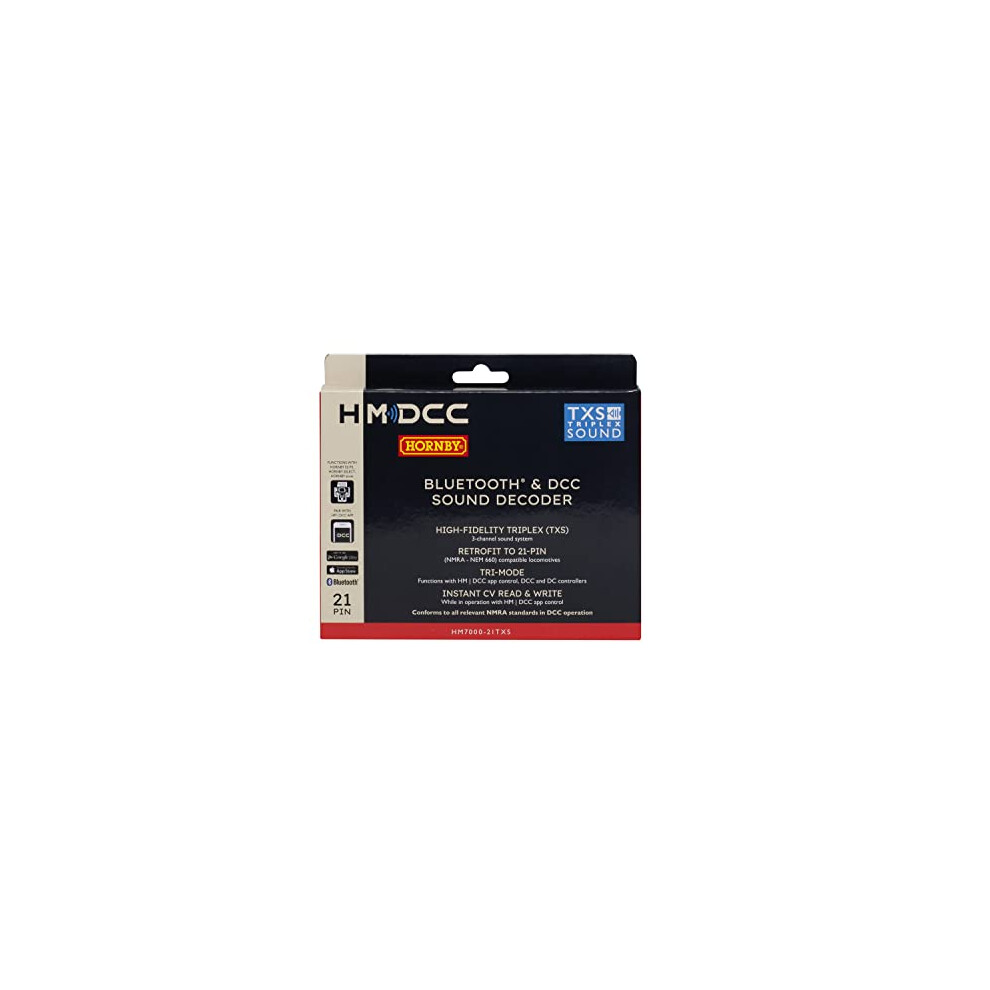 Hornby R7322 Hm7000-21Txs: Bluetooth? & Dcc Sound Decoder (21-Pin) - Accessories For 00 Gauge Track & Train Sets - Compatible With Select