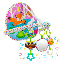 OKOOKO Double-sided Car Seat Toy, Rear Facing Car Seat Toy, Easier Drive for Newborn, Play and Kick Adjustable Activity Arch with Mirror, Teether and