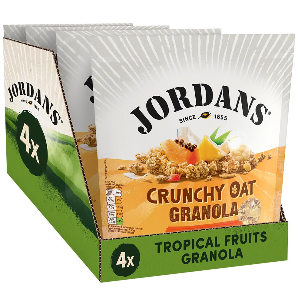 Jordans Granola Tropical | Breakfast Cereal | High Fibre | 4 Packs Of 750G Golden
