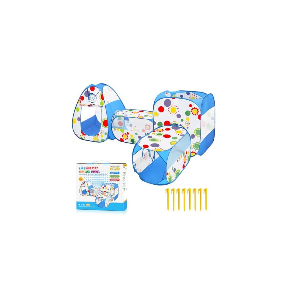 MAIKEHIGH Play Tent Tunnel, 4 in 1 Pop Up Tents Foldable Ball Pit Crawl Tunnel Indoor Outdoor Garden Game Boys Girls Baby Kids Gifts-image-OPC-PK52HHF-NEW