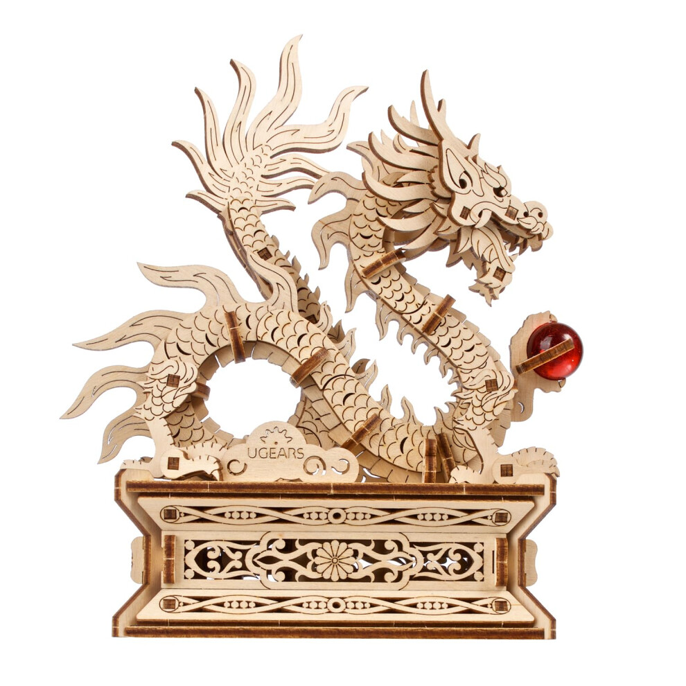 UGEARS Wood Dragon 3D Puzzle - Model Building Kits Puzzle Box with Secret Drawer - Chinese 3D Dragon Wooden Puzzle Hobbies For Men - Easy Wooden-image-OPC-PK52J9Z-NEW