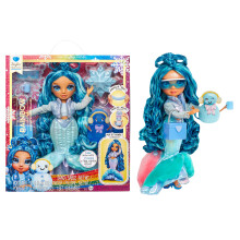 Rainbow High Winter Wonderland - Skyler (Blue) - 28 cm Fashion Doll, With Hidden Magic Snow That Puffs Up with Water, Comes with A Snowman Kit,