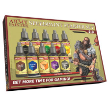 The Army Painter, Speedpaint 2.0 Starter Set, Beginner Paint Set, 10 x 18 ml Acrylic Contrast Paints incl. 1 Free Basecoating Brush for DnD and