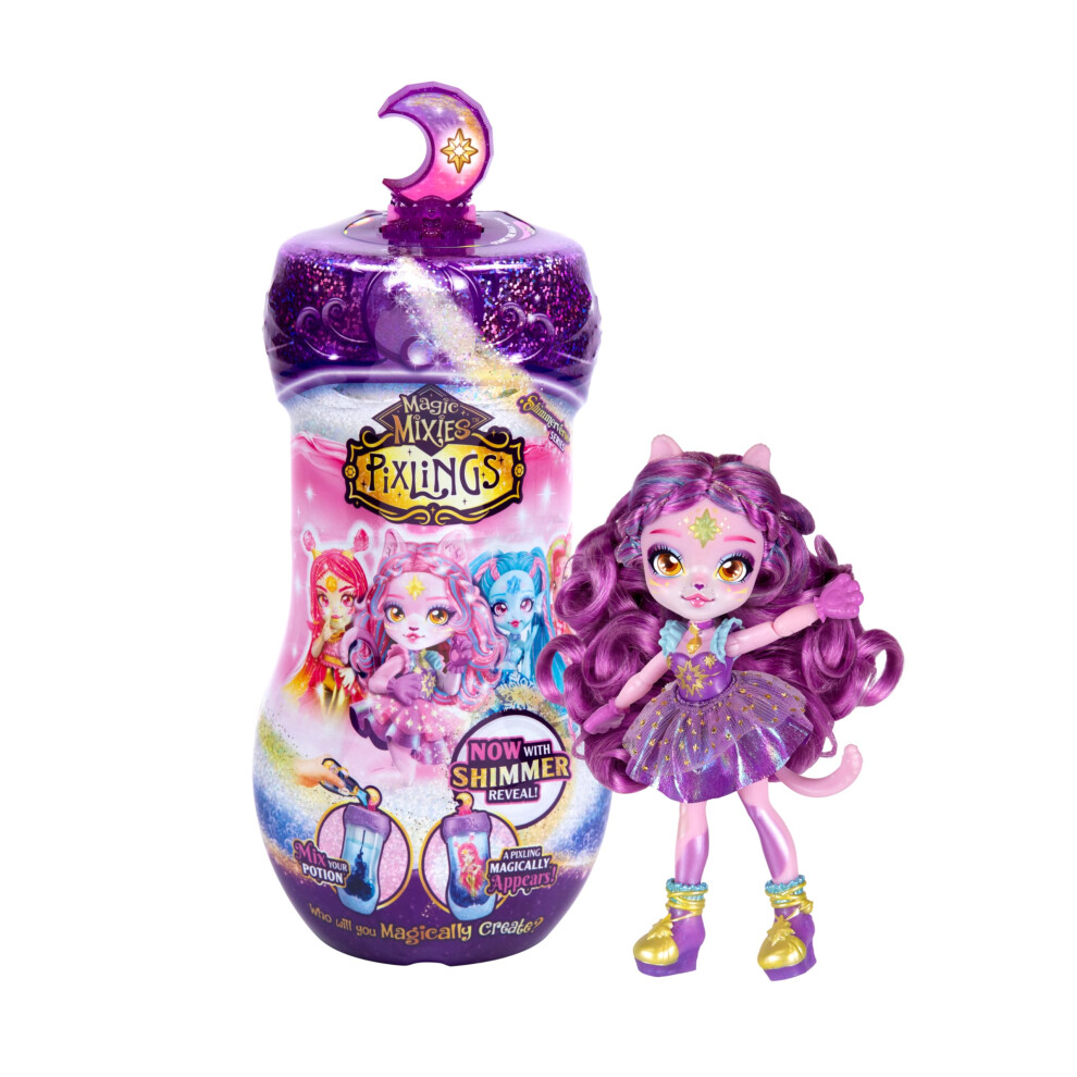 Magic Mixies - Pixlings Now With Shimmer Reveal! Catlyn the Cat Pixling Create And Mix A Magic Potion That Magically Reveals A Beautiful 6.5" Pixling