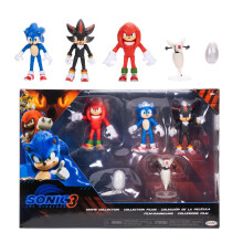 Sonic 3 Movie Action Figure Multi-Pack 2.5" / 6.35cm by JAKKS Pacific, Includes Sonic, Shadow, and Knuckles Figurines - Plus Buzz Bomber and Drone