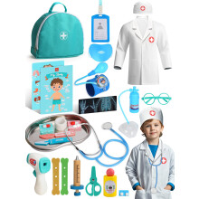 Lehoo Castle Kids Doctors Set, Pretend Doctor Kit Toys Medical Playset, Wooden Play Toys, Educational Toys for 3 Year Old Boys