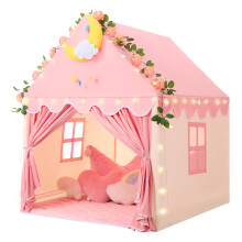 Wilwolfer Kid Tent with Lights - Kids Play Tents for Toddlers Kids Tents Indoor Playhouse - Princess Tent for Girls Toy House Gift - Pink & Yellow,