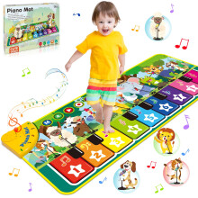 Dromlag Musical Toys for 1 2 3 Year Old Boys Girls, Musical Piano Dance Mats for Kids with 10 Animals Sounds, Early Educational Toddler Toys Birthday