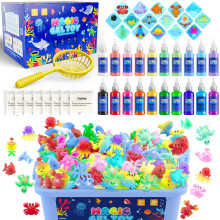 Hot Bee 20 Colours Magic Water, Water Elf Toy Kit, Aqua Fairy Water Gel Kit with 8 Double-Sided Moulds, 10 Glitter Gels Kids Toys DIY Aqua Fairy,