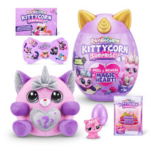 Rainbocorns Kittycorn Surprise Series 2, Sola the Bengal Cat - Collectible Plush - 10 Surprises to Unbox, Peel and Reveal Heart, stickers, Ages 3+