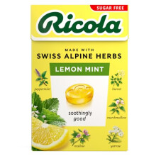 Ricola Lemon Mint Sugar Free Swiss Herbal Sweets, Herb Drops, Sweet Box 45g - Pack of 10 Boxes