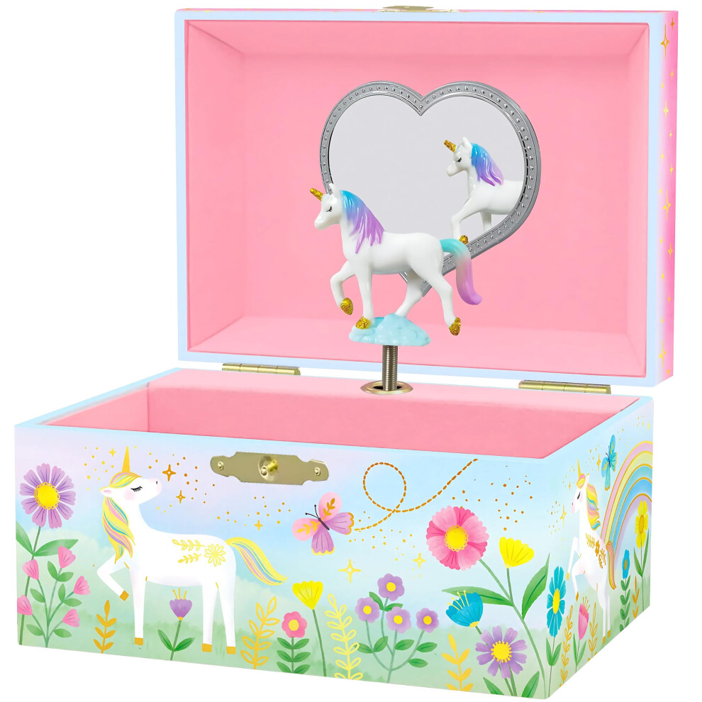Giggle & Honey Musical Unicorn Jewellery Box - Girls Jewellery Box, Unicorn Gifts For Girls, Unicorn Toys For Girls Age 4-6, 15.2 X 11.8 X 8.9 Cm