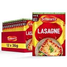 Schwartz Lasagne Recipe Mix 36 G | Serves 4 | Pack of 12 | Rustic Italian Dish | With Sweet Garlic, Fragrant Bay Leaves, Basil and Oregano | Quick and