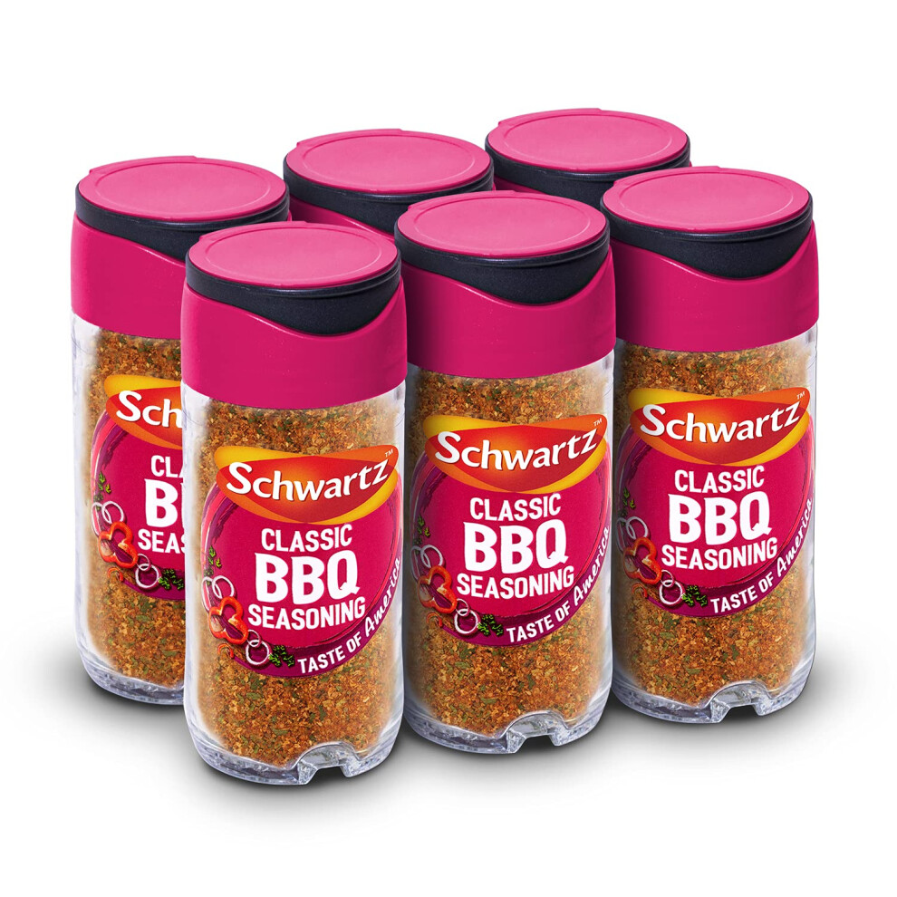 Schwartz Perfect Shake Bbq Seasoning 44 G | Jar | Pack Of 6 | Spicy & Delicious Taste | With Onion, Chilli Powder, Paprika, Garlic, And Parsley |