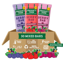 Freddie?s Farm Kids Snacks | Fruit Snacks Multipack - Strawberry, Raspberry, Blueberry Fruit Bars | Lunch Box Snacks For Kids | 100% Fruit & Veg |