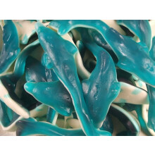 Giant Blue Dolphins 1kg Sweet Pouch - Fruit flavour jelly shaped Dolphin Sweets - Gluten Free - Approx 25 x Giant Sweets
