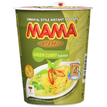 Mama Instant Cup Noodle with Green Curry Flavor 70 g - Pack of 12