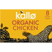 Kallo Organic Chicken Stock Cubes, Gluten Free & Coeliac Friendly with No Artificial Colours, 12 x 88g