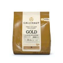 Callebaut Finest Belgian Gold Chocolate with Caramel Couverture Callets 400g