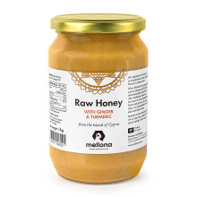 Mellona 100% Raw & Natural Creamy Golden Honey With Ginger & Turmeric, Unheated & Unfiltered, 1KG