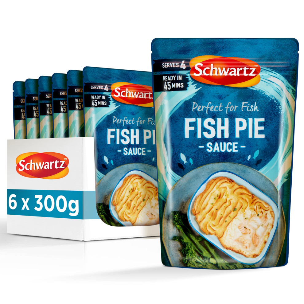 Schwartz Fish Pie Sauce 300 G | Serves 4 | Pack Of 6 | Quick, Simple And Full Of Flavour | Rich And Creamy Taste | With Wine, Aromatic Parsley White